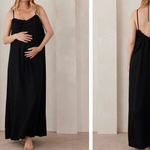 Bumpsuit Linen Maxi Dress in TAUPE